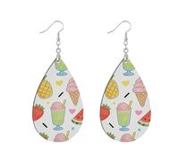 Wooden wooden earrings for women African wood hoop native american dangle earring for valentines Daily Wear & Gifts Summer Watermelon Ice Cream Pineapple watertrop aretes vintage para mujer