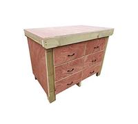 Wooden Workbench Tool Cabinet - 18mm Eucalyptus Hardwood Top - Industrial Heavy-Duty Work Table (4ft)