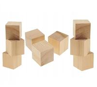 Wooden World 10 x Cubes Raw wooden dices art craft wood shape square - 30 mm