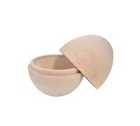 Wooden World - 10 x Wooden Egg That Opens, Stable and Durable - for DIY - 7 x 5.8 cm