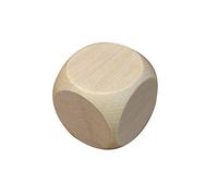 Wooden World - 10x Wooden Plain Dice Dices Cube Cubes Blank Plain Unpainted Wood Six Sided 40mm