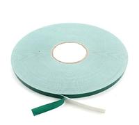 Wooden World - Double Sided Tape PE Foam White, Thickness 1 mm, Acrylic Adhesive 12 MM 50 M long, Green spacer
