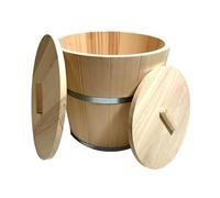 Wooden World - Eco-Friendly Wooden Fermentation Bucket/Barrel with 2 Lids - for Sauerkraut, Pickles, Storage, or Sauna Use - Natural Wood - 25 Liters