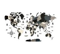 Wooden World Map 3D Art Large Wall Decor - Size (M, L, XL) Any Occasion Gift Idea - Wall Art For Home, Kitchen or Office (SIZE L, NIGHT)