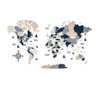 Wooden World Map 3D Art Large Wall Decor - Size (M, L, XL) Any Occasion Gift Idea - Wall Art For Home, Kitchen or Office (SIZE XL, ALASKA)