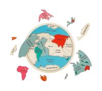 Wooden World Map Puzzle - Kids Educational Continental Cognition Board Toy | Colorful Geography Learning Assembly Set System, Interactive Preschool Learning Puzzle For Children Boys Kindergarten Home
