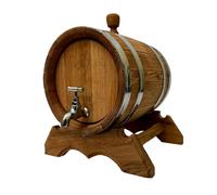 Wooden World - Oak Wooden Barrel with a tap on a Stand - Barrel for Wine, Whiskey, Brandy - 6 liters