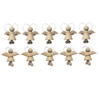 Wooden World - Set of 10 Christmas tree ornament x-mass little pendant Angel