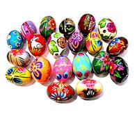 Wooden World - Set of 10 Wooden Easter Eggs Hand Painted easter decoration