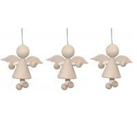 Wooden World - Set of 3 Christmas tree ornament x-mass little pendant Angel