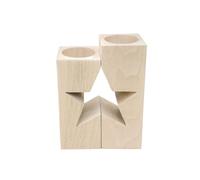 Wooden World Wooden Candlestick pair making up shape of STAR - Tea Light Holder STAR shape