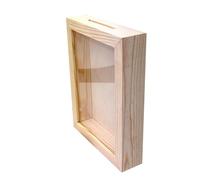 Wooden World - Wooden Money Box Frame 2-in-1 - with Transparent Front and Photo Slot