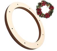 Wooden Wreath | 4 Pack Wreath Rings with Pre-Cut Holes - Flat Flower Hoop Cardboard Wood Discs Cardboard Wreaths Hoop Rings for Home Decorations, Rustic Decor
