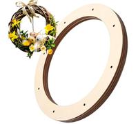 Wooden Wreath Frame 4 Pack Wooden Wreath Frame with Pre Cut Holes,Wall Door Wreaths, Floral Hoop Garland, Round Wreath Ring for Crafts, Easter, Spring, Home Decor