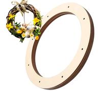 Wooden Wreath Frame - Set of 4 Rustic , Pre-Cut Hole Ring, Floral Garland Holder, Wall Ornament | Versatile Round Wreath Ring for Home Door Porch Pat