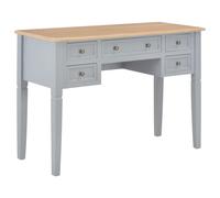 Wooden Writing Desk Brown & Grey 109.5x45x77.5 cm MDF Pinewood 5 Drawers