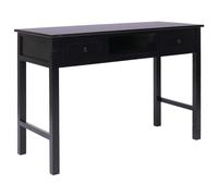 Wooden Writing Desk with 2 Drawers and 1 Open Compartment Black Table vidaXL