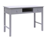 Wooden Writing Desk with 2 Drawers and 1 Open Compartment Grey Table vidaXL