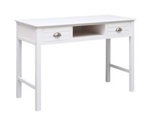 Wooden Writing Desk with 2 Drawers and 1 Open Compartment White Table vidaXL