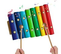 Wooden Xylophone Musical Instrument 8 Note Colorful Keys with 2 Mallets Birch Wood Percussion Music Tool for Beginners Birthday Gift Music Lovers