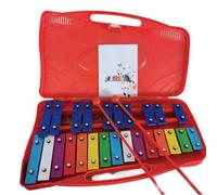 Wooden Xylophone Professional Xylophone Instrument Hand-knocking Piano 25-note Plastic Knocking Piano(Red)