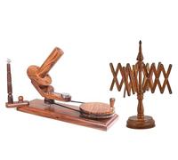 Wooden Yarn Ball Winder and Tabletop Swift - Winds 8-12 oz Yarn Balls for Crocheting & Knitting Craft, Durable and Smooth Yarn Winding Set (Rosewood Winder and Swift)