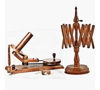 Wooden Yarn Ball Winder Table Top Yarn Swift Wooden Yarn Winder for Crocheting Yarn Winder for Knitting Combo Yarn Winder Swift Combo and Yarn Storage Bowl Indian Rosewood (Yarn Winder+Swift)