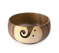 Wooden Yarn Bowl for Knitting Accessories Crochet Bowl, 15x8cm