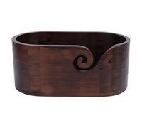 Wooden Yarn Bowl Oval Knitting Holder for Crocheting 15x10cm/6x4in - Handcrafted Yarn Storage with Smooth Grooves Perfect Gift for Knitters Crafters