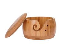 Wooden Yarn Bowls for Knitting, Knitting Yarn Storage Bowl, Crochet Yarn Holder Bowl with Lid, Knitting Bowl Wool Holder, Wool Bowl for Knitting Crochet Project Craft, for Mom Grandma