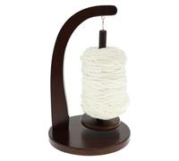 Wooden Yarn Holder for Knitting and Crocheting Detachable Yarn Rack Stand Portable Rotating Pendulum Wool Ball Dispenser Stand Wood Spinner for Knitting Lovers Supplies Present (Dark Brown)