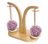 Wooden Yarn Holder - Magnetic Dispenser, Rotating Spinner Tool | Double Spindle Construction Smooth Rotation Design, Prevention, Knitting Crocheting Sewing Projects, Durable