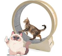 (Wooden) YODOLLA 43.3 Inch Large Indoor Cat Exercise Wheel