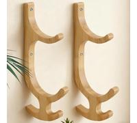 Wooden Yoga Mat Holder Wall Mount - Exercise Mat Storage Rack - Workout Mat Gym Organization - Yoga Mat Storage Rack for Hanging Yoga Strap at Your Fitness Class or Home Gym