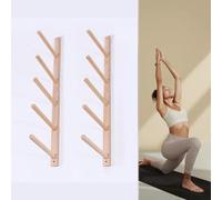 Wooden Yoga Mat Holder Wall Mount Vertical, 2-9 Layer Pilates Mat Stand For Home Gym, Yoga Studio, Yoga Mat Display Rack, Equipment Storage(Size:5 layer 90cm (35 3/8"))