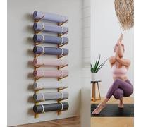 Wooden Yoga Mat Holder Wall Mount - Yoga Mat Storage Wall Mount,Yoga Mat Storage Holder Yoga Mat Organizer - Home Gym Accessory Holder - Yoga Mat Rack