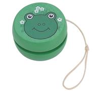 Wooden Yoyo Toy Cute Cartoon Pattern Early Education Teaching Toy for Kids Children Safe Non Durable Wood Material Colorful Painted Excellent Workmanship (Frog)
