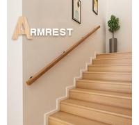Woodenfor StairsIndoor & Outdoor Side Mount Wall Rail with Bracket100cm Len for Safety & SupportPerfect for Home & Garden Use