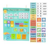WoodenFun Fabric Felt Wall Calendar Kids Learning Schedule Board Toy