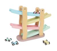 WOODENFUN Marble Run Cars Wooden Ramp Car Racing Track Wooden Car Toy for Small Children Racing Toy Gift from 1 2 3 4