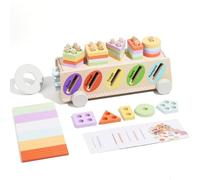 WOODENFUN Montessori Toy Colour Sorting & Stacking Matching Learning Sorting Toy for Toddlers from 1-3 Years, Educational Toy as a Gift for 2 Year Old Boys and Girls (Colour 2)
