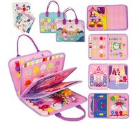 WOODENFUN Quiet Book Montessori Toy Baby Busy Board Activity Book for Children 1 2 3 Years Nursery (Purple)