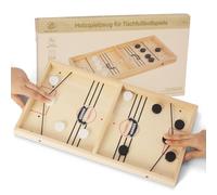 WOODENFUN Wooden Toy for Table Football Games, Hockey Board Game Toy, Sling Puck Game, Portable Chessboard Desktop Parent-Child Games for Children and Adults