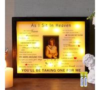 WOODEXPE Sympathy Gift 8" x 10" LED Memorial Shadow Box Memorial Gifts for Loss of Loved One (As I Sit in Heaven)