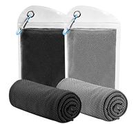 WOODFIB Cooling Towel, 2 Pack (100x30 cm) Ice Towel for Neck & Face During Sports, Microfibre Quick Dry Soft Breathable Chilly Running, Yoga, Golf, Gym, Camping, Hot Weather