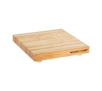WoodForChef Hardwood Butcher Block with Feet - Hard Maple Edge Grain Cutting Board with Dual Pairs of Wooden and Rubber Legs - Elevated Chopping Board for Precision Cutting - 12x12x1.5 inches (Square)