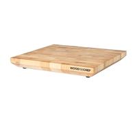 WoodForChef Large Maple End Grain Cutting Board - Heavy Butcher Block Board with Feet & Mineral Oil Bottle - Foodsafe Wooden Prep Deck for Kitchen & Professional Chefs - 18x16x2 inches