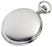 Woodford Mens Chrome Plated Polished Full Hunter Mechanical Pocket Watch - Silver