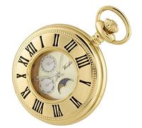 Woodford Mens Gold Plated Quartz Moon Dial Pocket Watch - Gold