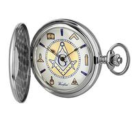 Woodford Mens Masonic Albert Pocket Watch - Silver